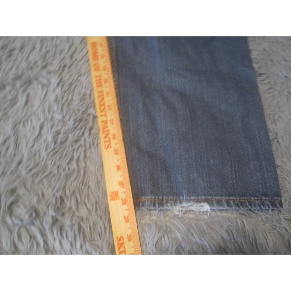 Levis 559 Jeans Mens 44x30 Blue Relaxed Straight Denim Medium Distressed Cuffs